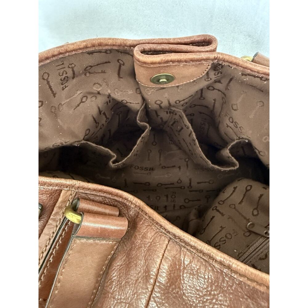 Fossil Long Live Vintage Brown Leather Shoulder Bag - Picture 9 of 14
